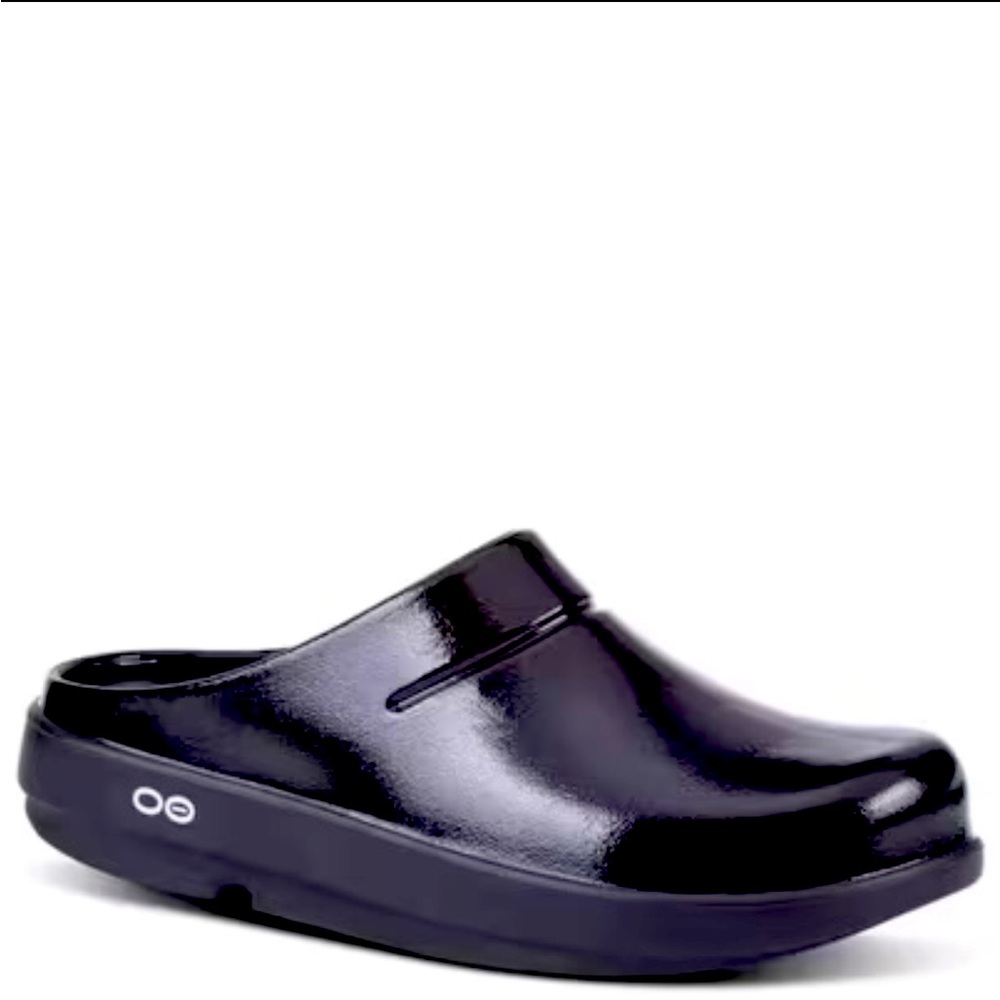 NWT -  Black Patent Oofos Clogs